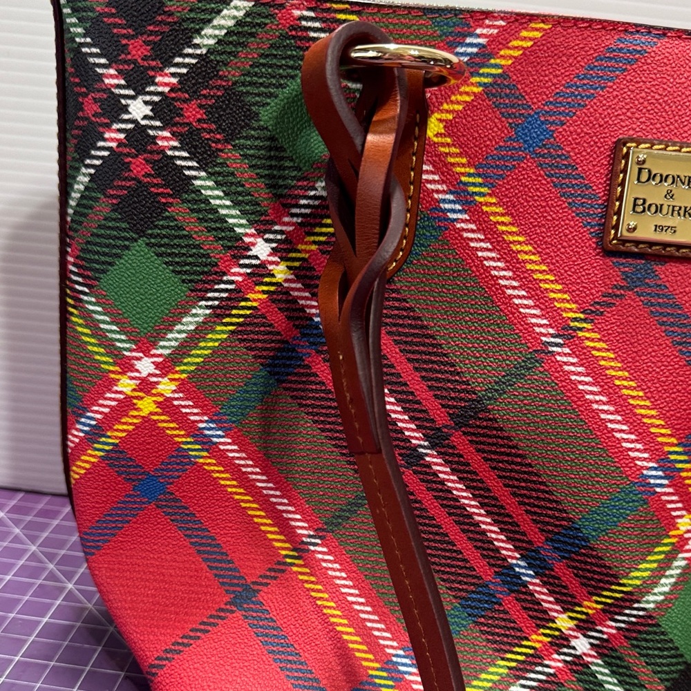 Dooney & Bourke Multicolor Plaid Tote and Wallet - Picture 4 of 16